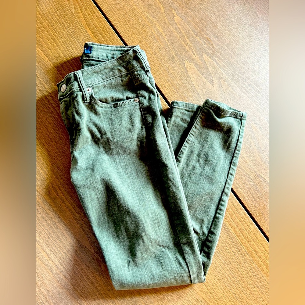 Womenâs Just USA olive Mid-rise Skinny Jeans Size 27